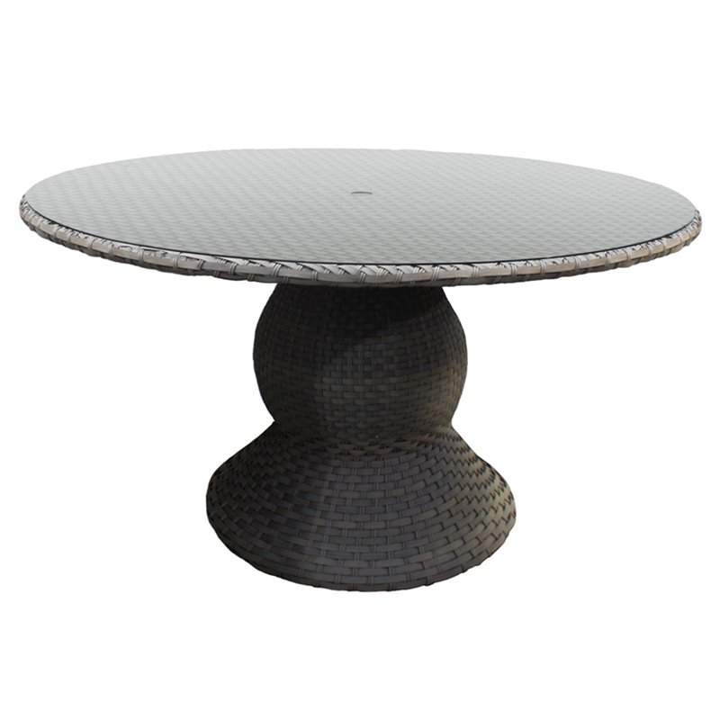 Patio Dining Table In Gray Stone Oasis 60, Round Stone Table Outdoor