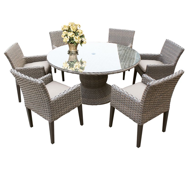 6 Dining Chairs In Beige, 60 Inch Round Dining Table With 6 Chairs Set