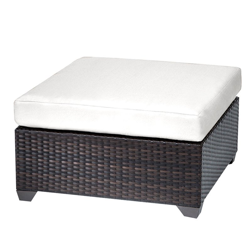 Tk Classic Belle Wicker Patio Square Ottoman In White Tkc010b O Wicker Patio Square Ottoman In White