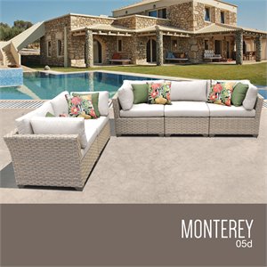 tkc monterey 5 piece patio wicker sofa set d