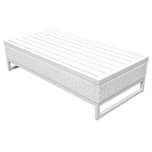 tk classics miami modern patio wood coffee table in timeless white