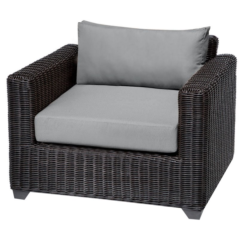 TK Classics Venice Patio Wicker Club Chair in Gray | Cymax Business