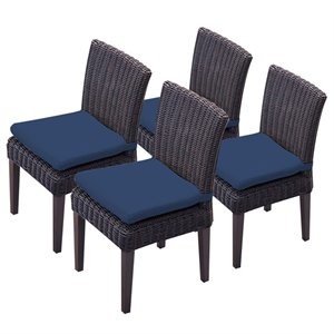 TK Classics Venice Patio Dining Side Chair in Navy (Set of 4)