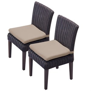 TK Classics Venice Patio Dining Side Chair in Tan (Set of 2)