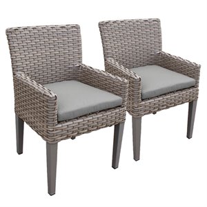 TK Classics Oasis Patio Dining Arm Chair - Gray (Set of 2)