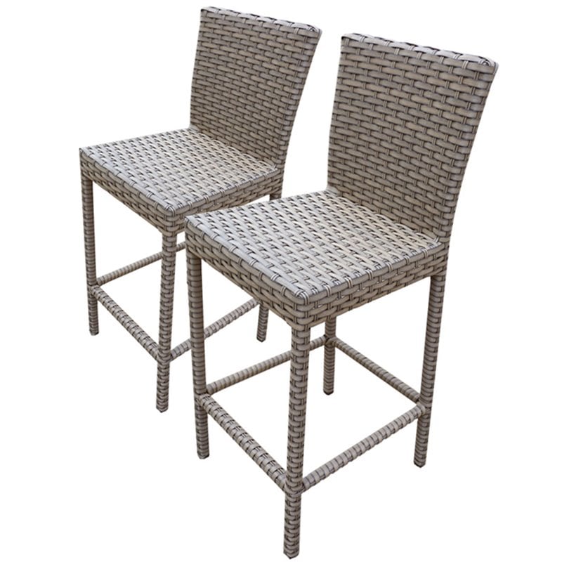 TK Classics Oasis 30"DPatio Bar Stool in Gray Stone (Set of 2) Cymax