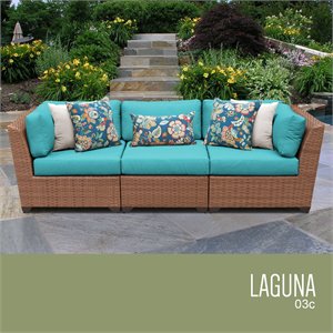 tkc laguna 3 piece patio wicker sofa