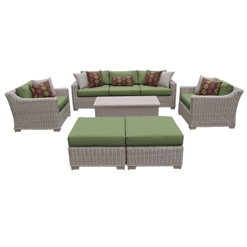 TK Classics Coast 8Piece Outdoor Wicker Patio Furniture Set 08c in