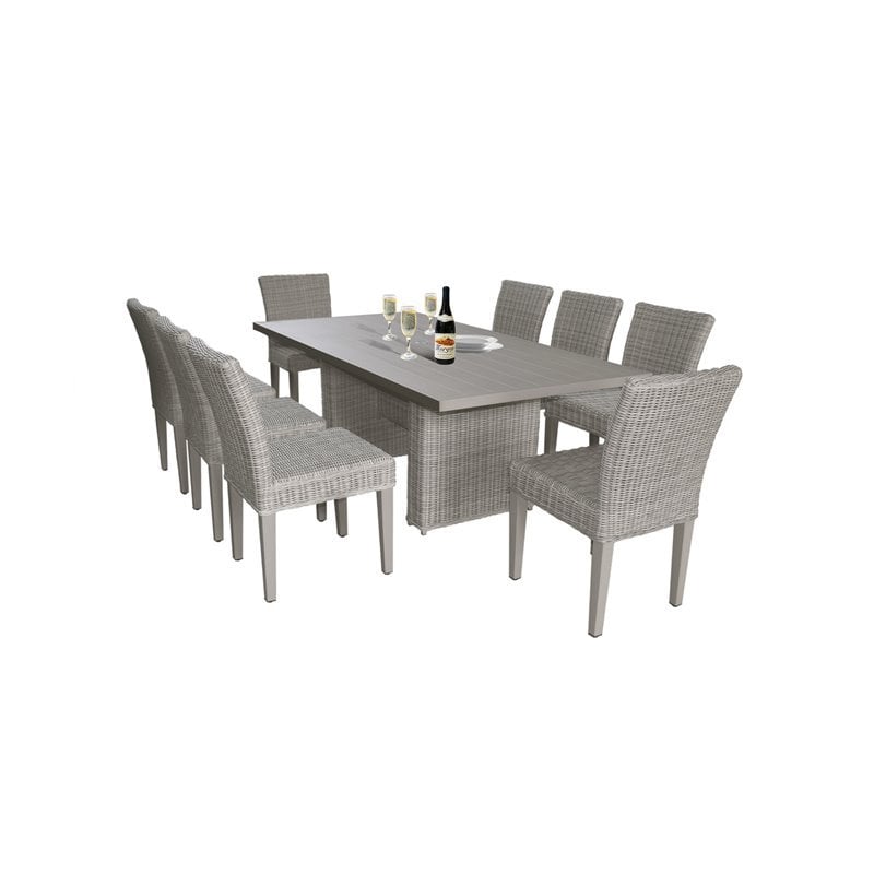 Coast 9 Piece Rectangular Outdoor Patio Dining Set In Vanilla