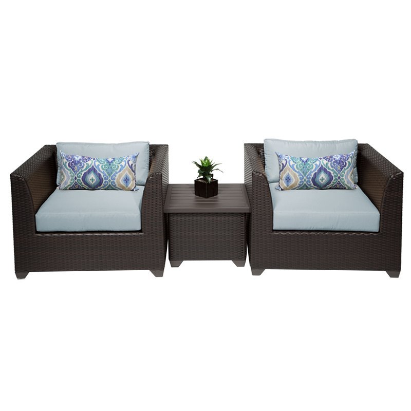 Barbados 3 Piece Outdoor Wicker Patio Furniture Set 03a in Spa Cymax