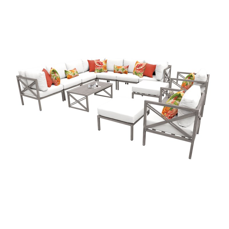 Carlisle 13 Piece Outdoor Aluminum Patio Furniture Set 13a In Sail Carlisle 13 Piece Outdoor Aluminum Patio Furniture Set 13a In Sail White
