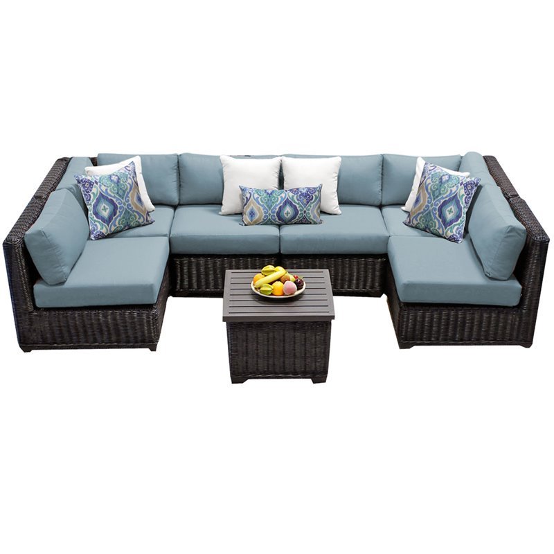 Venice 7 Piece Outdoor Wicker Patio Furniture Set 07d in Spa Cymax Business