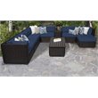 Venice 10 Piece Outdoor Wicker Patio Furniture Set 10b in Navy