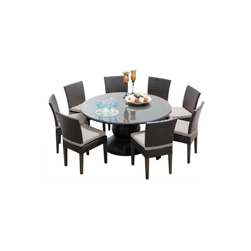 Barbados 60 Outdoor Patio Dining Table W 8 Armless Chairs Barbados 60 Outdoor Patio Dining Table W 8 Armless Chairs