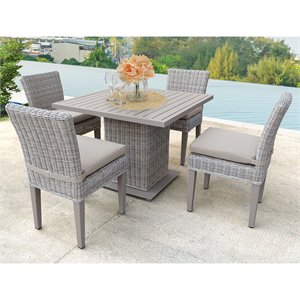 coast square dining table w/ 4 armless chairs