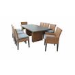 Laguna Rectangular Patio Dining Table 6 Armless Chairs 2 Arm Chairs in Spa