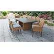 Laguna Rectangular Patio Dining Table 6 Armless Chairs 2 Arm Chairs in Spa