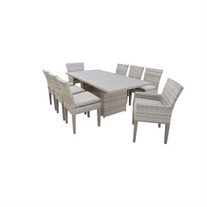 fairmont rectangular patio dining table 6 armless chairs 2 arm chairs