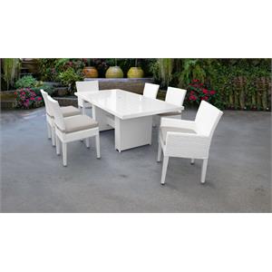 miami rectangular patio dining table 4 armless chairs 2 arm chairs