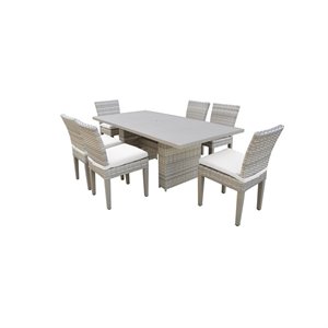 fairmont rectangular outdoor patio dining table w/ 6 armless chairs