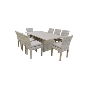 fairmont rectangular outdoor patio dining table 8 armless chairs