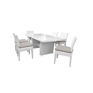 miami rectangular outdoor patio dining table w/ 6 armless chairs