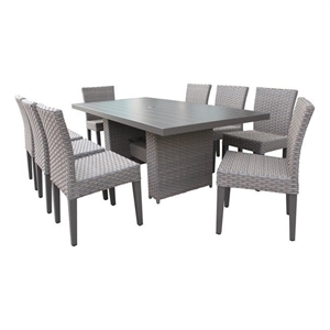 florence rectangular outdoor patio dining table w/ 8 armless chairs 2