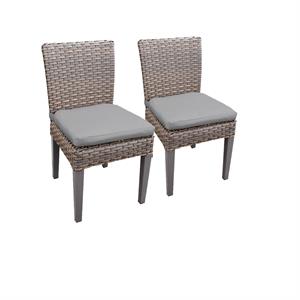 monterey 60 inch outdoor patio dining table with 6 armless chairs