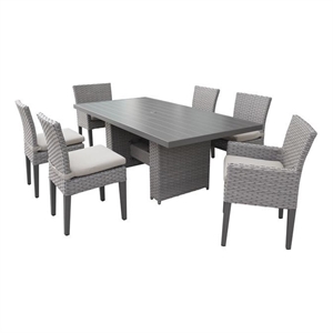 monterey rectangular patio dining table 4 armless chairs 2 arm chairs 2
