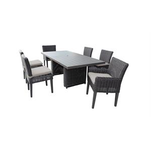 venice rectangular patio dining table 4 armless chairs 2 arm chairs