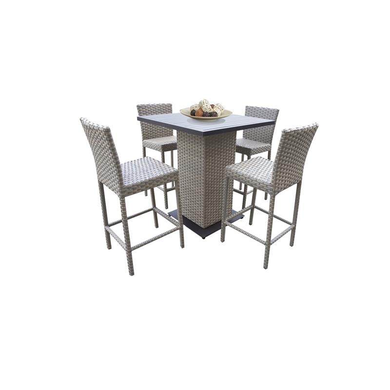Florence Pub Table Set Barstools 5 Piece Outdoor Patio Furniture