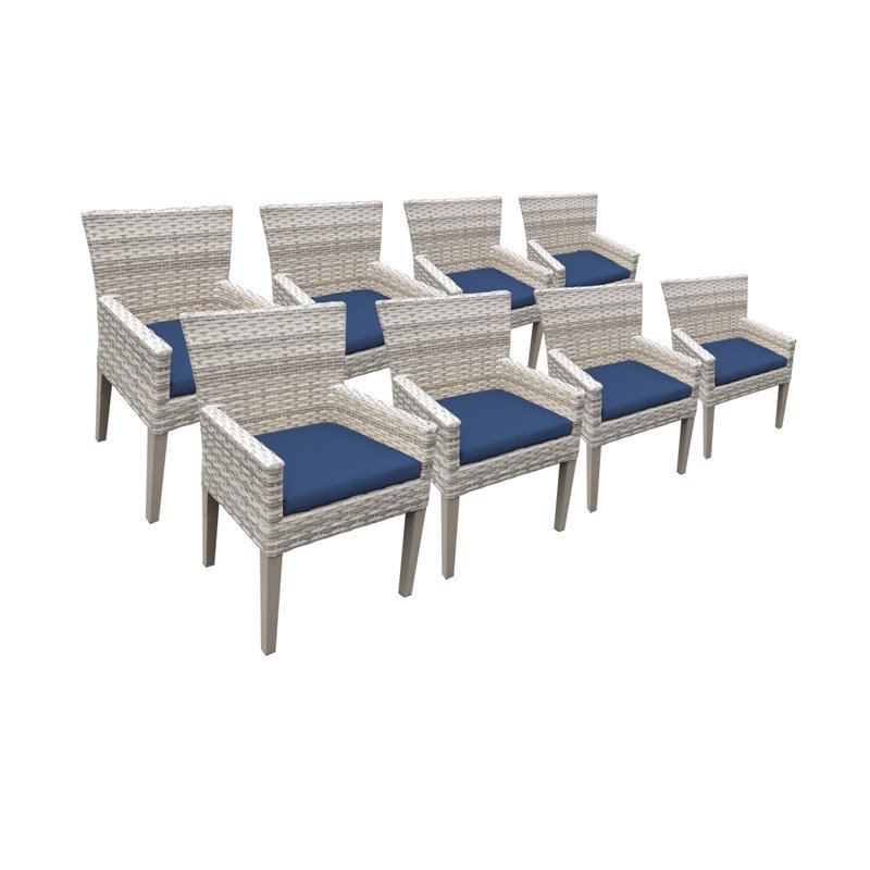 8 Fairmont Dining Chairs With Arms in Navy