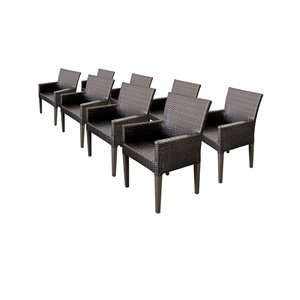 8 barbados dining chairs with arms