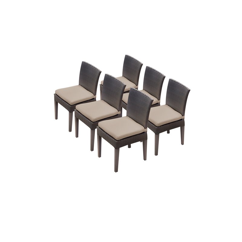 TK Classics Belle Armless Dining Chair with Cushion in Wheat (Set of 6)