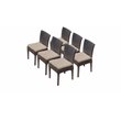 TK Classics Belle Armless Dining Chair with Cushion in Wheat (Set of 6)