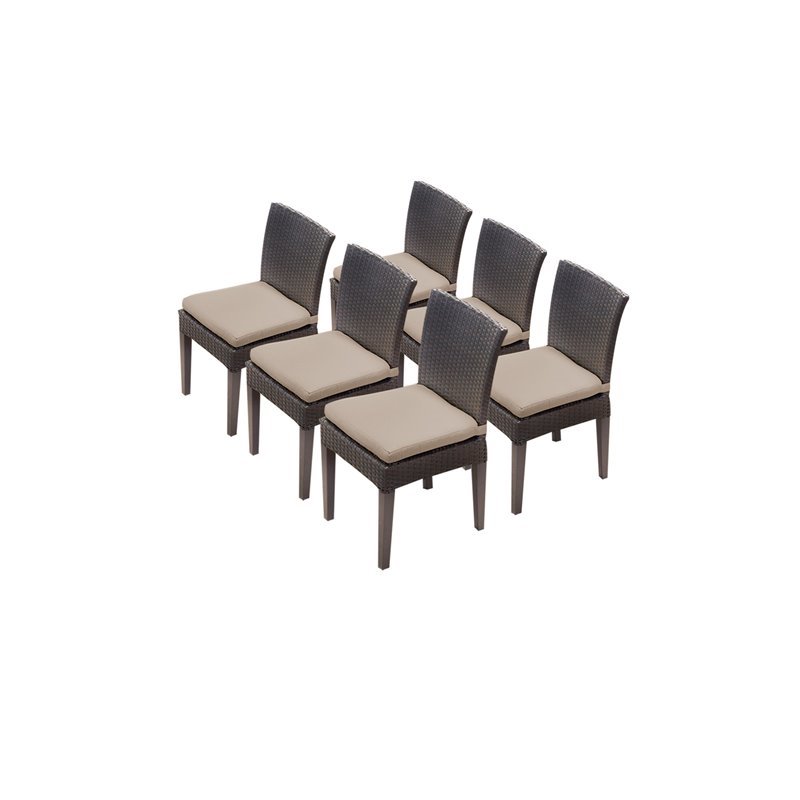 TK Classics Belle Armless Dining Chair with Cushion in Wheat (Set of 6)
