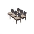 TK Classics Belle Armless Dining Chair with Cushion in Wheat (Set of 6)