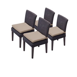 tk classics venice armless dining chair with cushion (set of 4)