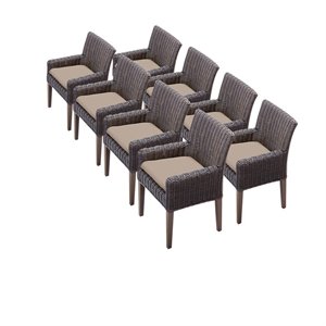 tk classics venice dining chair with arms with cushion (set of 8)