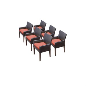 6 barbados dining chairs with arms