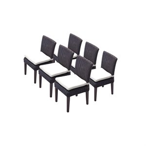 tk classics venice armless dining chair with cushion in white (set of 6)