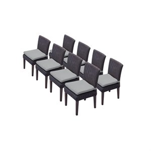 tk classics venice armless dining chair with cushion in gray (set of 8)