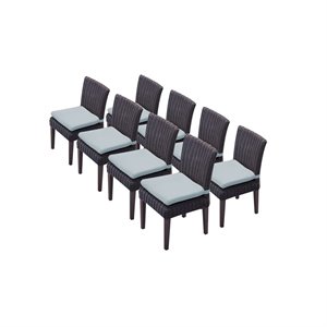 tk classics venice armless dining chair with cushion in spa (set of 8)