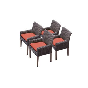 tk classics venice dining chair with arms with cushion in tangerine (set of 4)