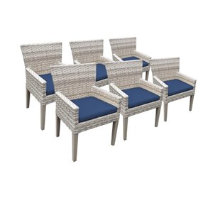 6 fairmont dining chairs with arms in navy