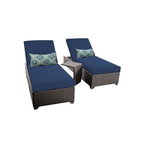barbados chaise set of 2 wicker patio furniture with side table