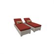 Coast Chaise Set of 2 Outdoor Wicker Patio Furniture in Terracotta
