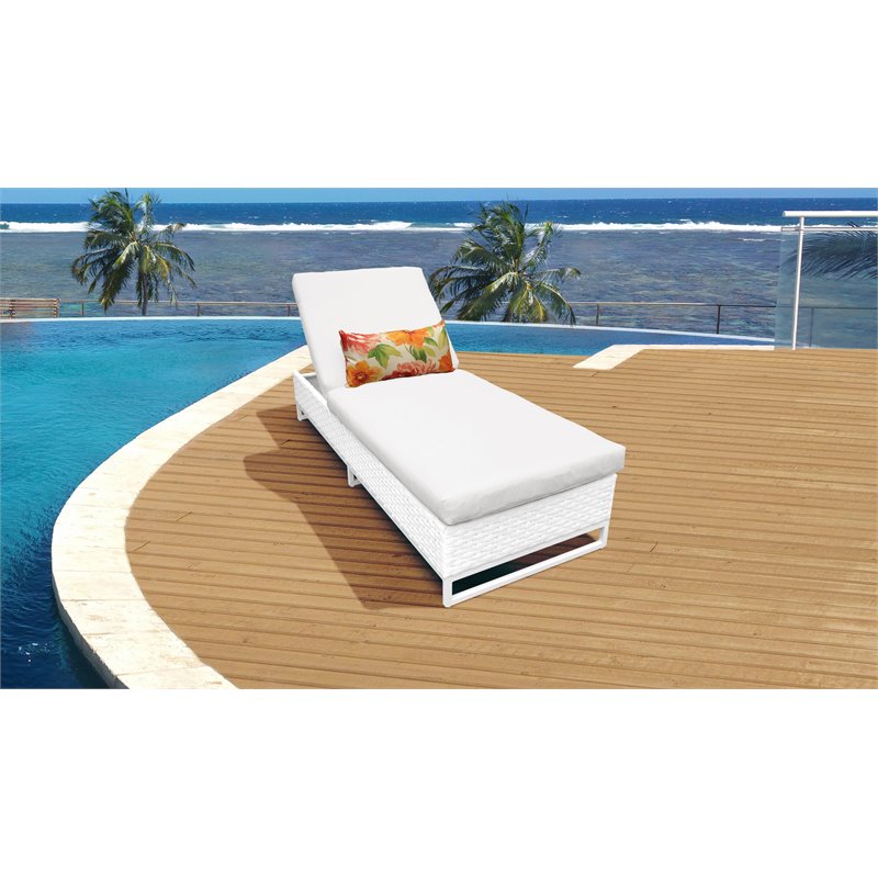 Monaco Chaise Outdoor Wicker Patio Furniture In Sail White 1x - Monaco Rattan Patio Set Monaco Chaise Outdoor Wicker Patio Furniture In Sail White 1x - Monaco Rattan Patio Set