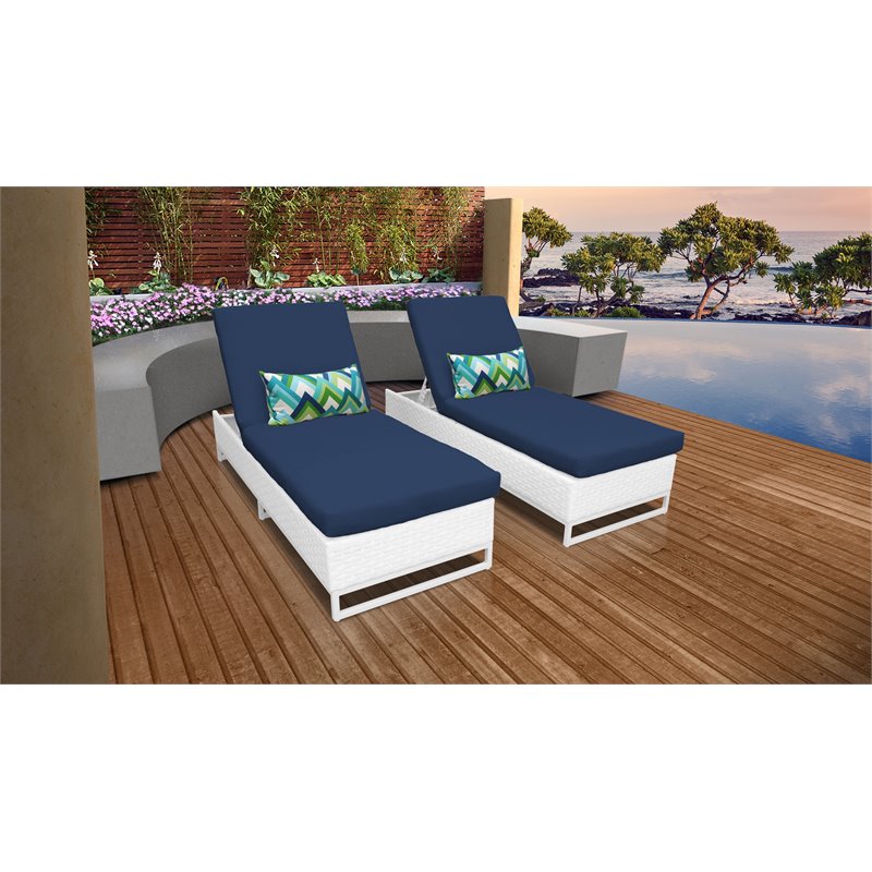 Monaco Chaise Set Of 2 Outdoor Wicker Patio Furniture In Navy 2x - Monaco Rattan Patio Set Monaco Chaise Set Of 2 Outdoor Wicker Patio Furniture In Navy 2x - Monaco Rattan Patio Set
