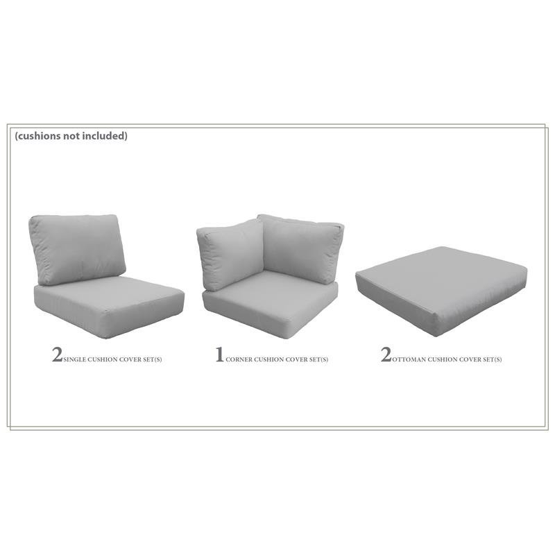 TK Classics High Back Cover Set in Grey for BARBADOS-06f